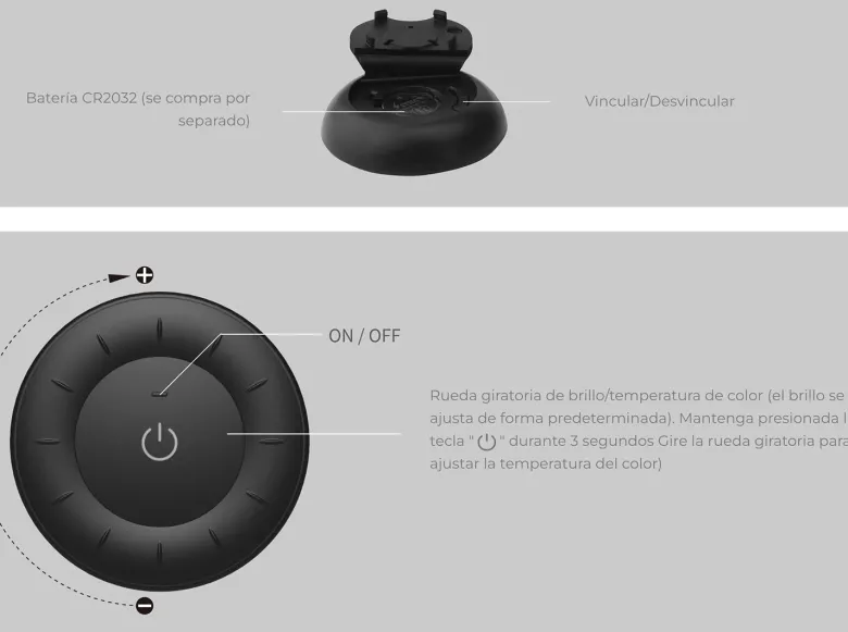 Mando Mini RF mono Magnetic rueda, negro