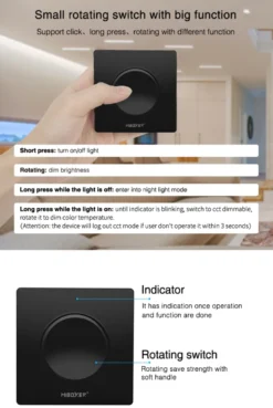 Mando RF monocolor+CCT ROUND, negro