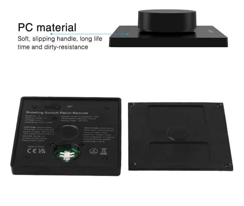 Mando RF monocolor+CCT ROUND, negro