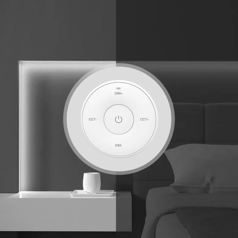 Mando RF monocolor+CCT ROUND táctil, negro