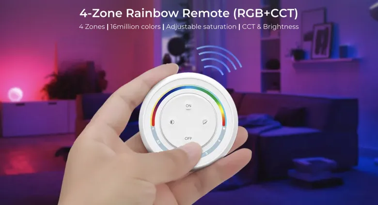 Mando RF Rainbow RGB+CCT ROUND Magnetic táctil 4 zonas