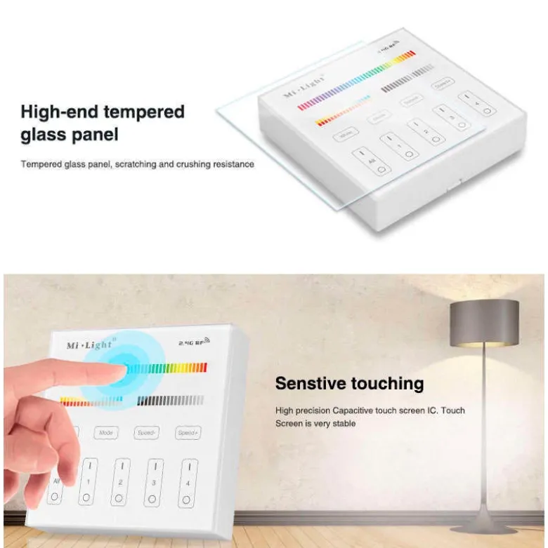Mando 4 zonas RGB+CCT táctil B4