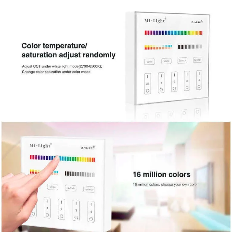 Mando 4 zonas RGB+CCT táctil B4