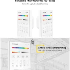 Mando 4 zonas RGB+CCT táctil empotrable T4
