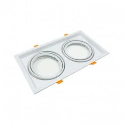 Marco doble Kardan SLIM housing 2 focos, blanco