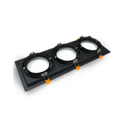 Marco triple Kardan SLIM housing 3 focos, negro