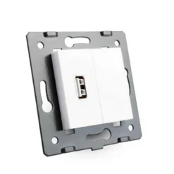 Mecanismo de empotrar enchufe USB, blanco LIVOLO