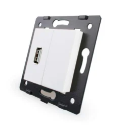 Mecanismo de empotrar enchufe USB, blanco LIVOLO