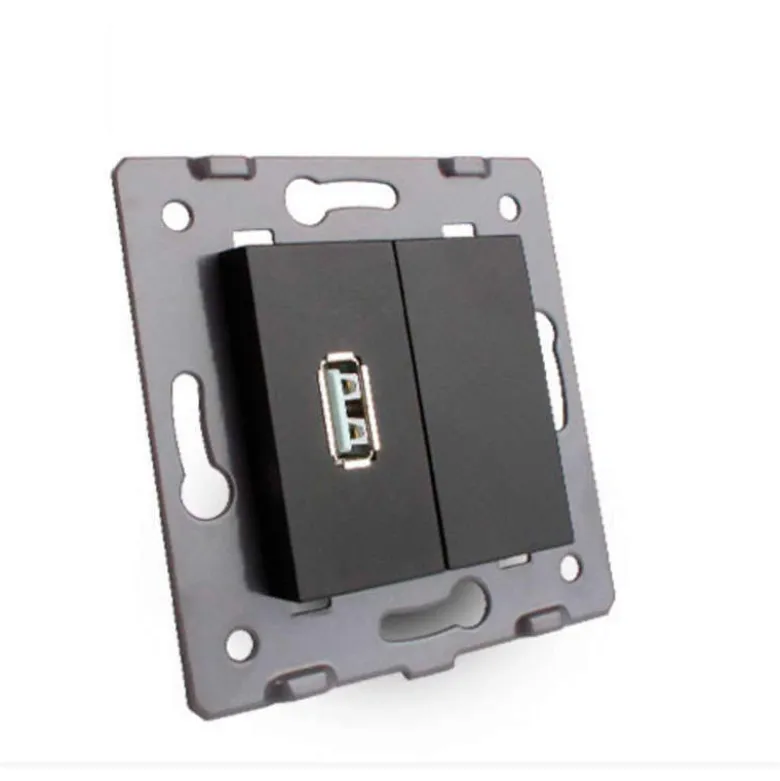 Mecanismo de empotrar enchufe USB, negro LIVOLO