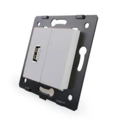 Mecanismo de empotrar enchufe USB, gris LIVOLO