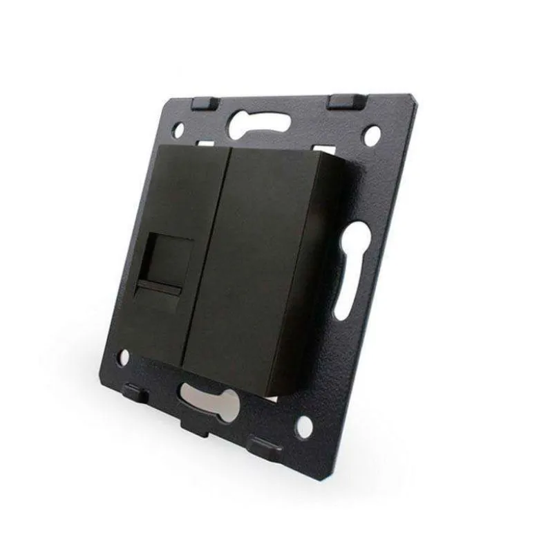 Mecanismo de empotrar Red RJ45, negro LIVOLO