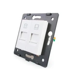 Mecanismo de empotrar Teléfono RJ11 + Red RJ45, blanco LIVOLO