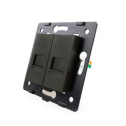 Mecanismo de empotrar Teléfono RJ11 + Red RJ45, negro LIVOLO