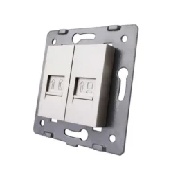 Mecanismo de empotrar Teléfono RJ11 + Red RJ45, gris LIVOLO