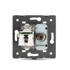 Mecanismo de empotrar TV + Red RJ45, gris LIVOLO