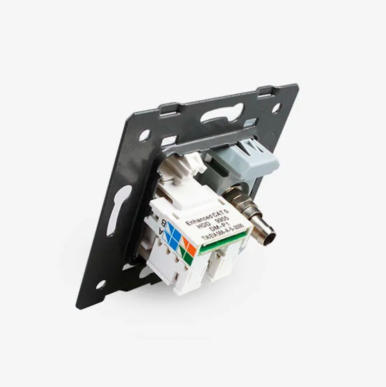 Mecanismo de empotrar TV + Red RJ45, golden LIVOLO