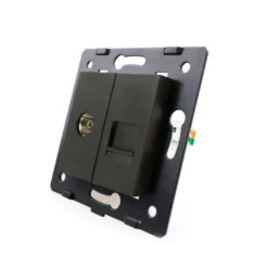 Mecanismo de empotrar TV + Teléfono RJ11, negro LIVOLO