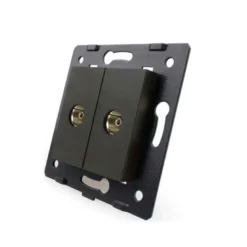 Mecanismo de empotrar 2x TV, negro LIVOLO