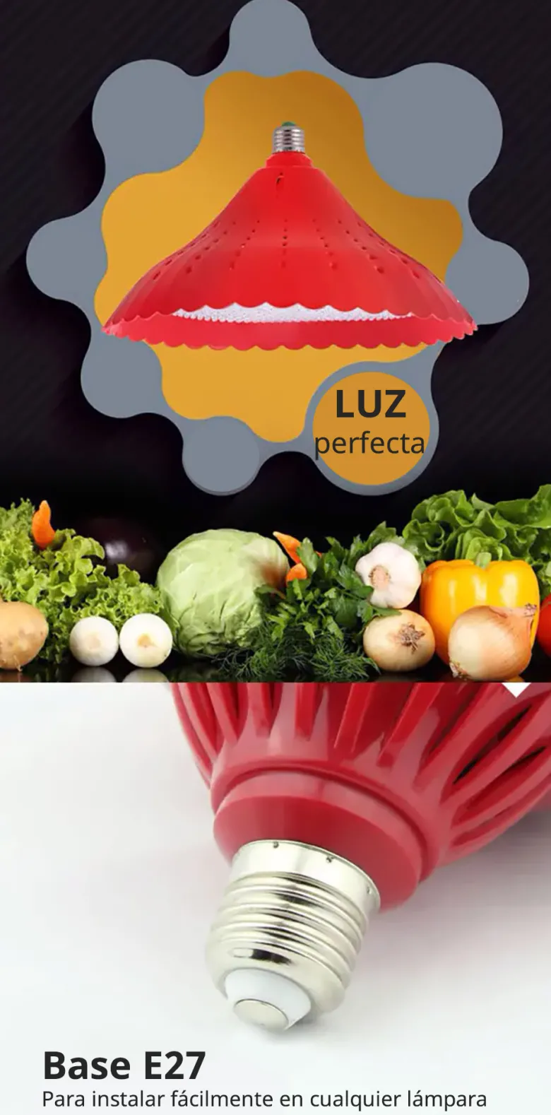 Pack 2 Bombillas E27 Led Profresh para Verduras, 50W