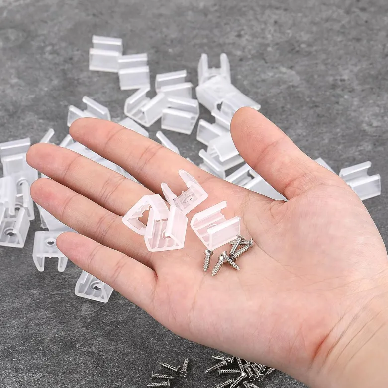 Pack de 10 Clips de fijación para tira led - 14mm