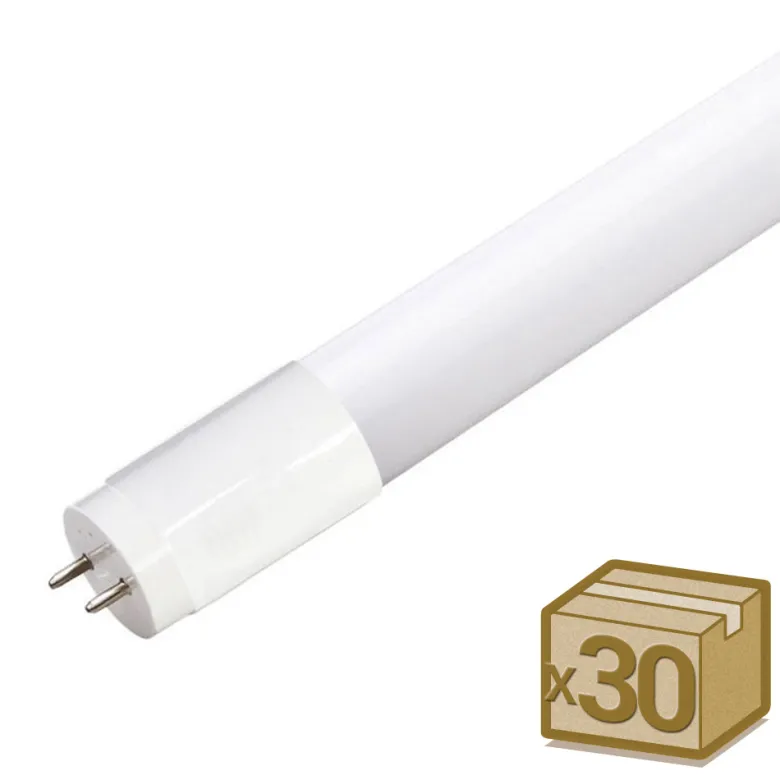 Pack 30 Tubos LED T8 SMD2835 Cristal - 20W - 120cm, Conexión dos Laterales