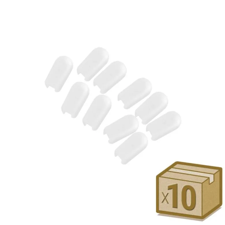 Pack 10 unidades Tapa NEON silicona 6x12mm color blanco, interior