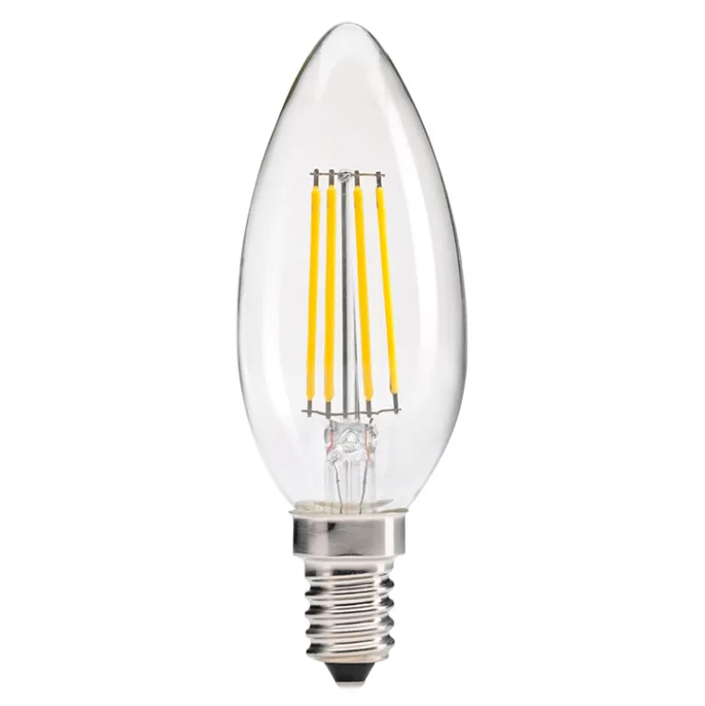 Pack 10 x Bombilla Filamento LED Vela E14 COB 4W