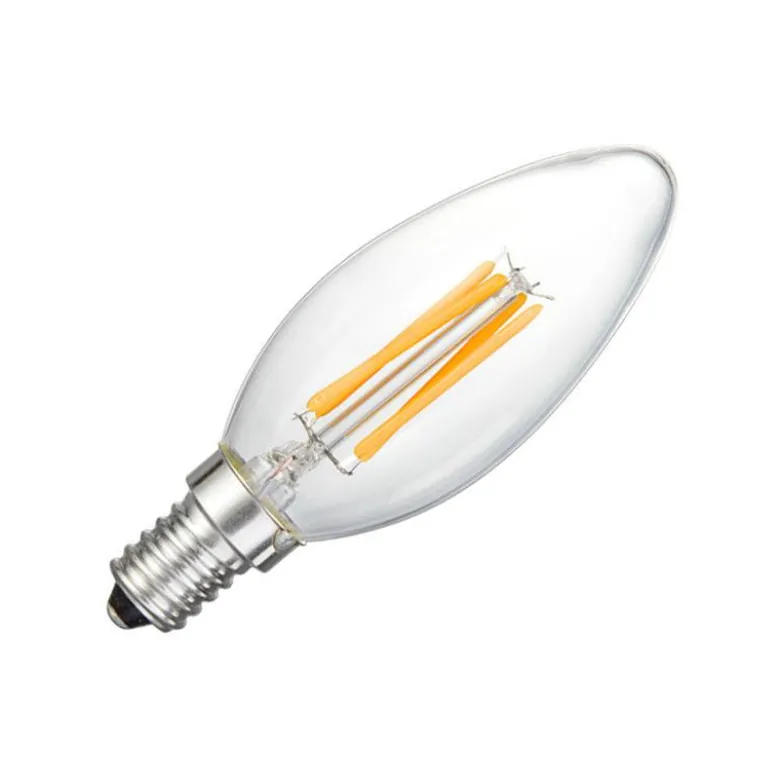 Pack 10 x Bombilla Filamento LED Vela E14 COB 4W