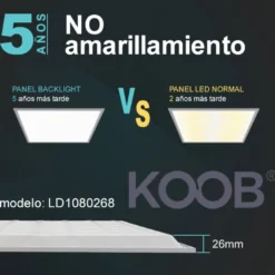Pack 5 x Paneles Led de superficie 40W, 60x60 cm, chip led Osram
