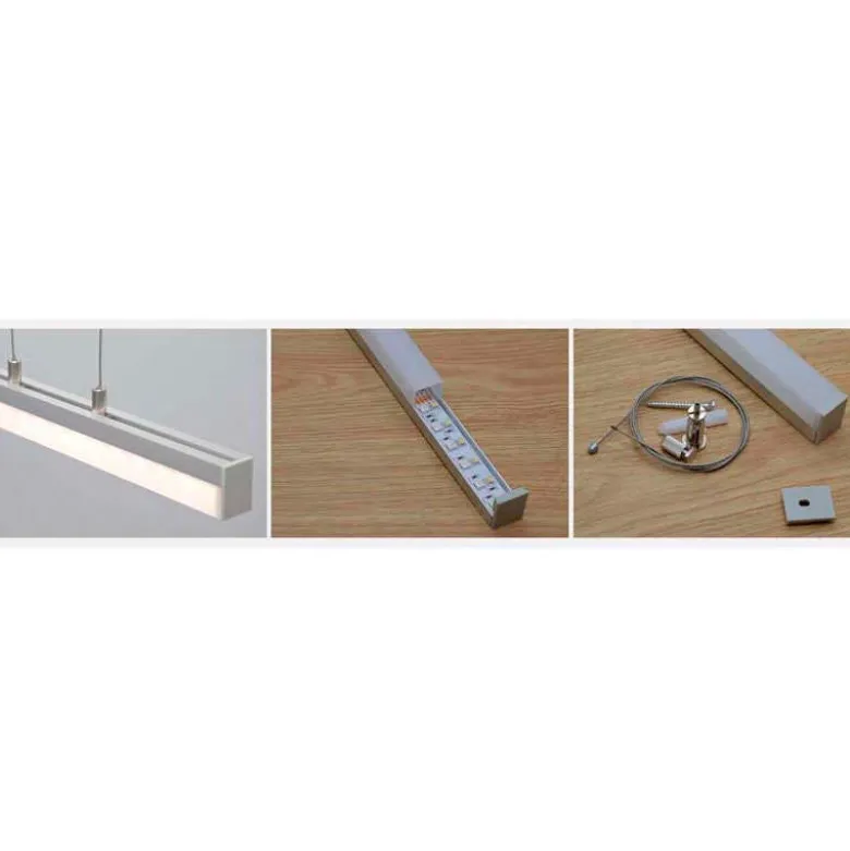 Perfil aluminio ALKAL SUSPEND para tiras LED, 1 metro