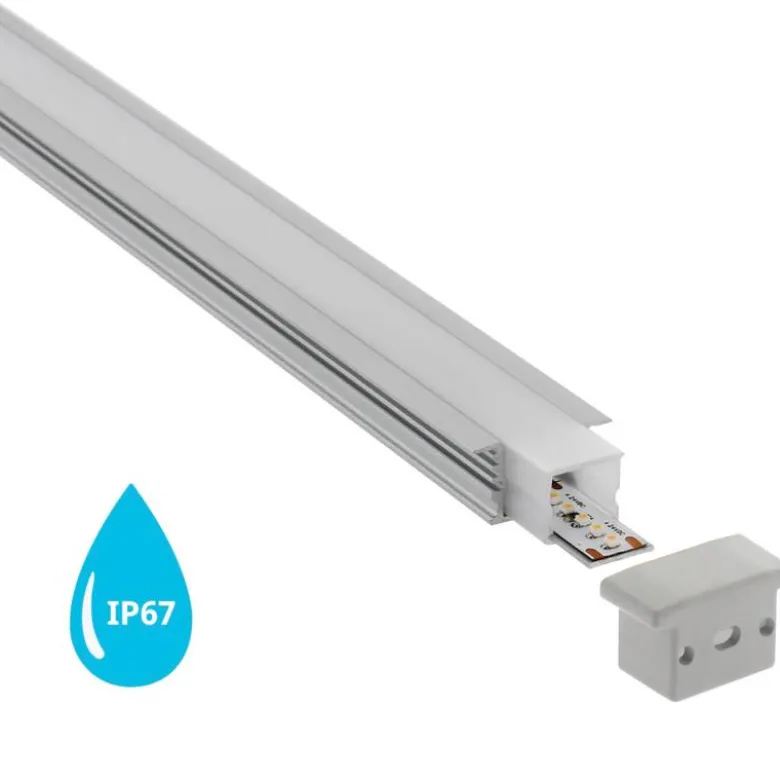 Perfil aluminio KOR IN para tiras LED, 1 metro, IP67