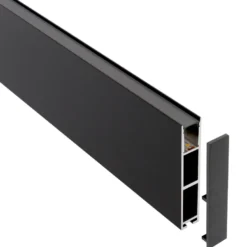 Perfil aluminio PHANTER S1 para tiras LED, 1 metro, negro