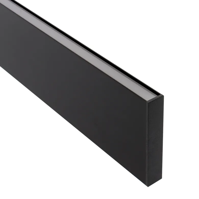 Perfil aluminio PHANTER S1 para tiras LED, 1 metro, negro