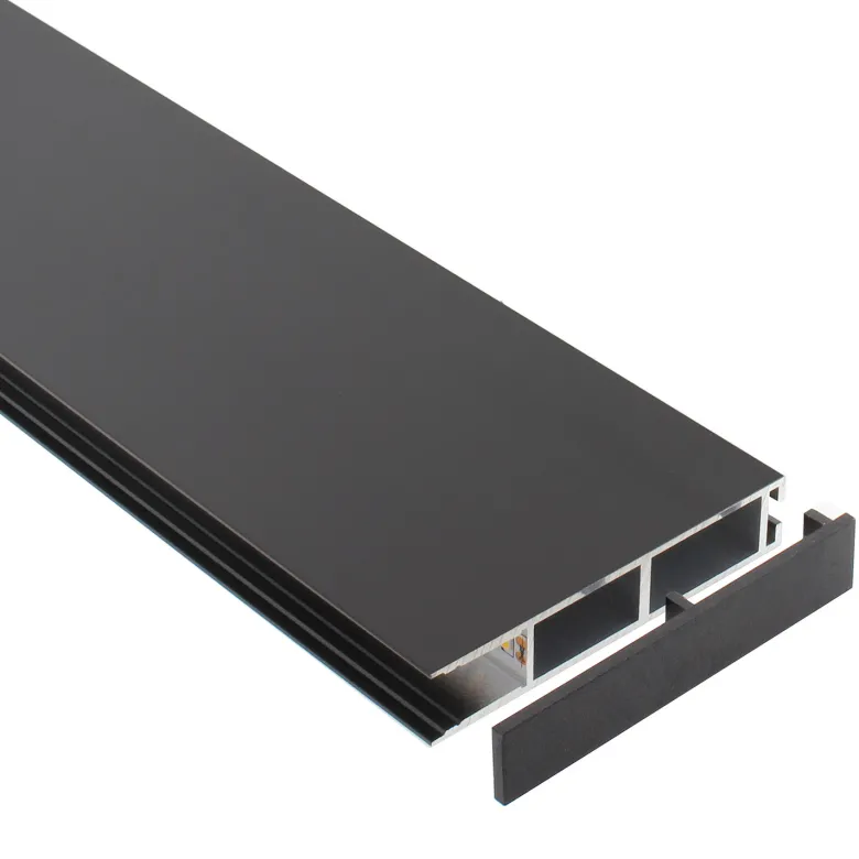 Perfil aluminio PHANTER S1 para tiras LED, 1 metro, negro