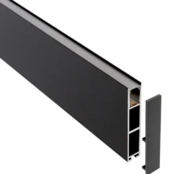 Perfil aluminio PHANTER S1 para tiras LED, 1 metro, negro