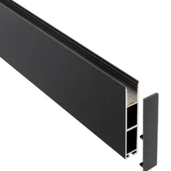 Perfil aluminio PHANTER S1 para tiras LED, 2 metros, negro