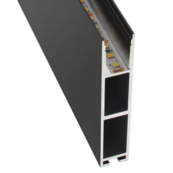 Perfil aluminio PHANTER S1 para tiras LED, 2 metros, negro