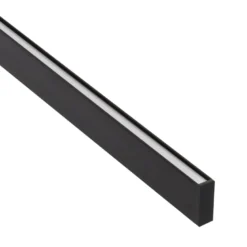Perfil aluminio PHANTER S2 para tiras LED, 1 metro, negro
