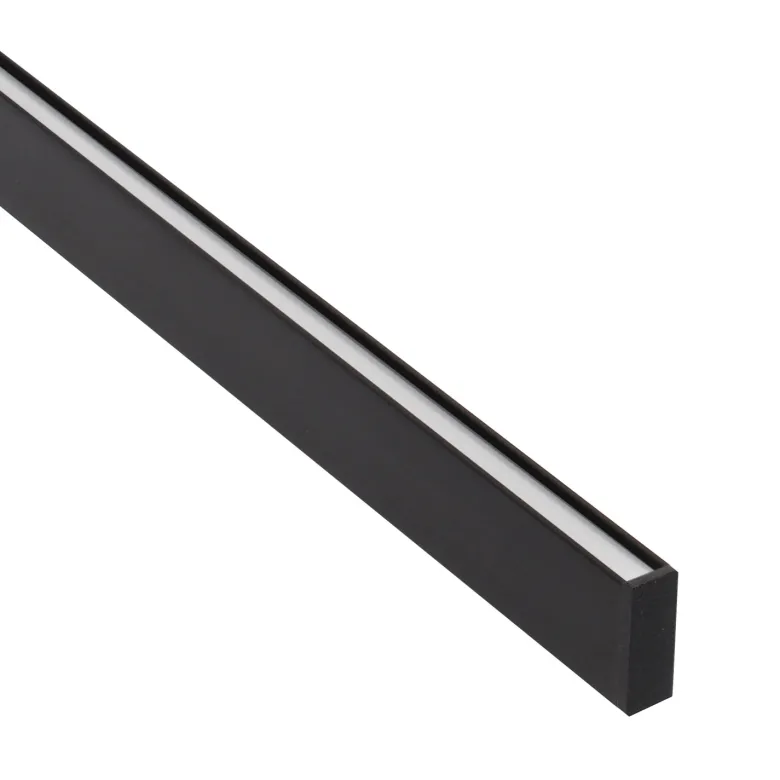 Perfil aluminio PHANTER S2 para tiras LED, 1 metro, negro