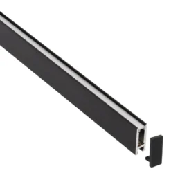 Perfil aluminio PHANTER S2 para tiras LED, 1 metro, negro