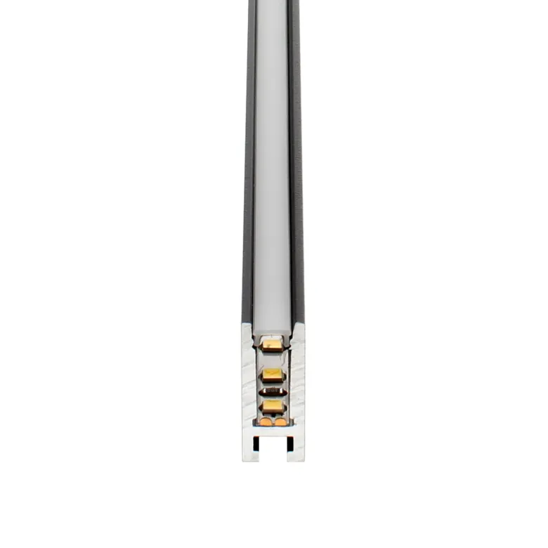 Perfil aluminio PHANTER S2 para tiras LED, 1 metro, negro