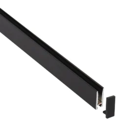 Perfil aluminio PHANTER S2 para tiras LED, 2 metros, negro