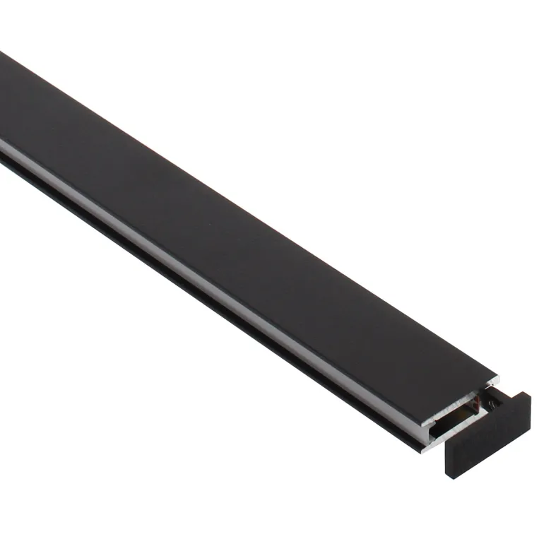 Perfil aluminio PHANTER S2 para tiras LED, 2 metros, negro