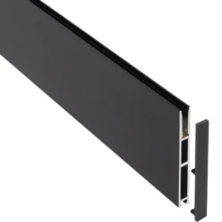 Perfil aluminio PHANTER S3 para tiras LED, 2 metros, negro