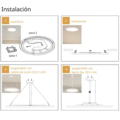 Plafón / Downlight Led MOON KRAMFOR 16-20-24W chip OSRAM, Ø283mm, CCT + Sensor movimiento