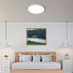 Plafón Led KRAMFOR 48W, superficie, ⦰500mm, CCT, Bluetooth + mando RF, blanco