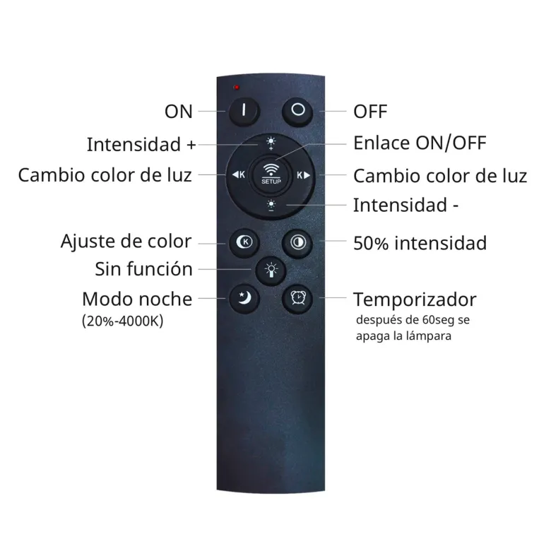 Plafón Led KRAMFOR 48W, superficie, ⦰500mm, CCT, Bluetooth + mando RF, blanco