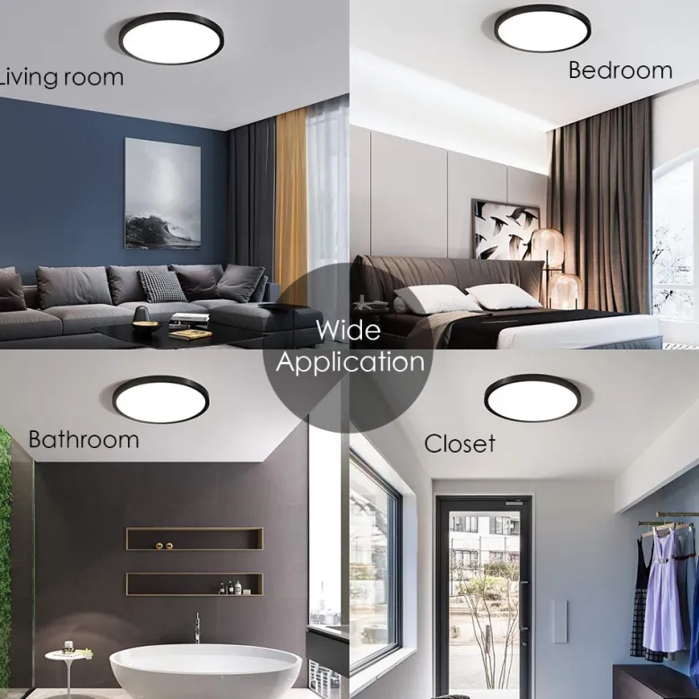 Plafón Led KRAMFOR 48W, superficie, ⦰500mm, CCT, Bluetooth + mando RF, blanco