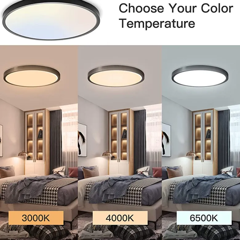 Plafón Led KRAMFOR 48W, superficie, ⦰500mm, CCT, Bluetooth + mando RF, blanco