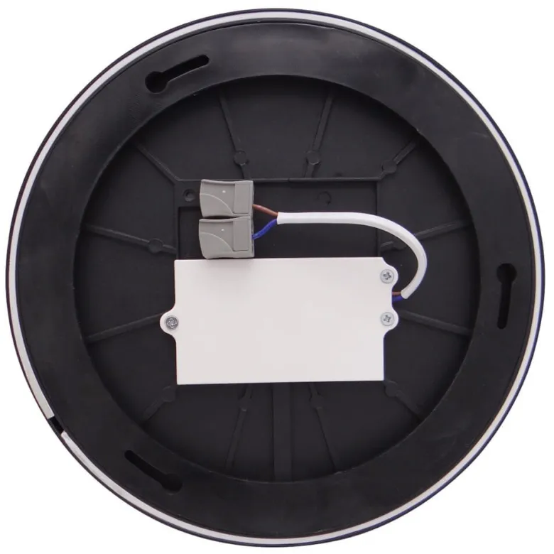 Plafón led, Ø 230mm, 24W, regulable, negro